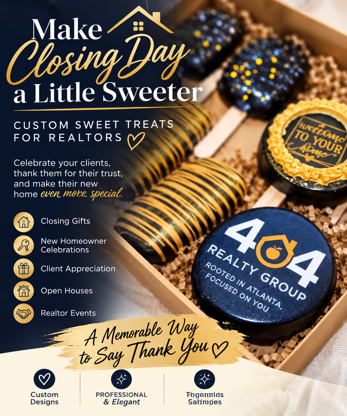 Custom chocolate treats realtor closing gifts